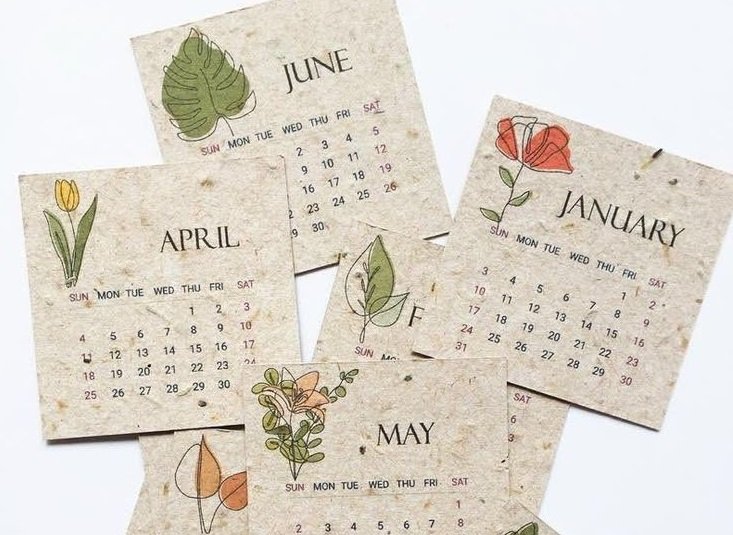 Kalender untuk dekorasi - kalender vintage