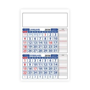 Kalender Kerja 2026 2 Bulanan