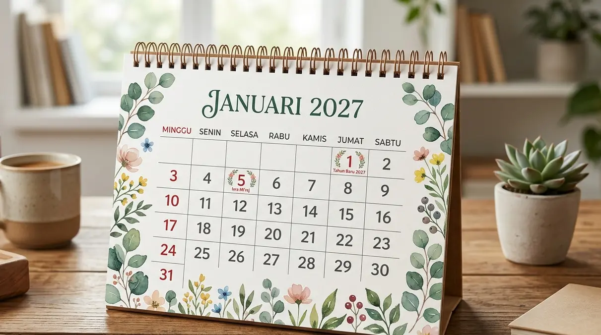 ilustrasi ukuran kalender