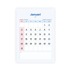 Kalender Aesthetic Modern Blue 2027