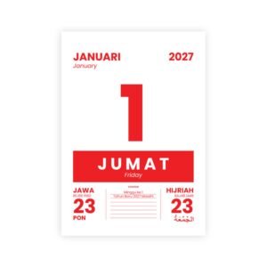 kalender sobek 2027 tanpa cina